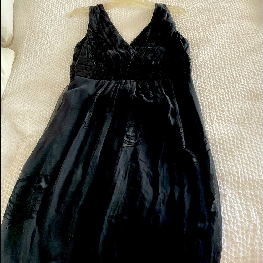Black midi dress v neck special occasion classic